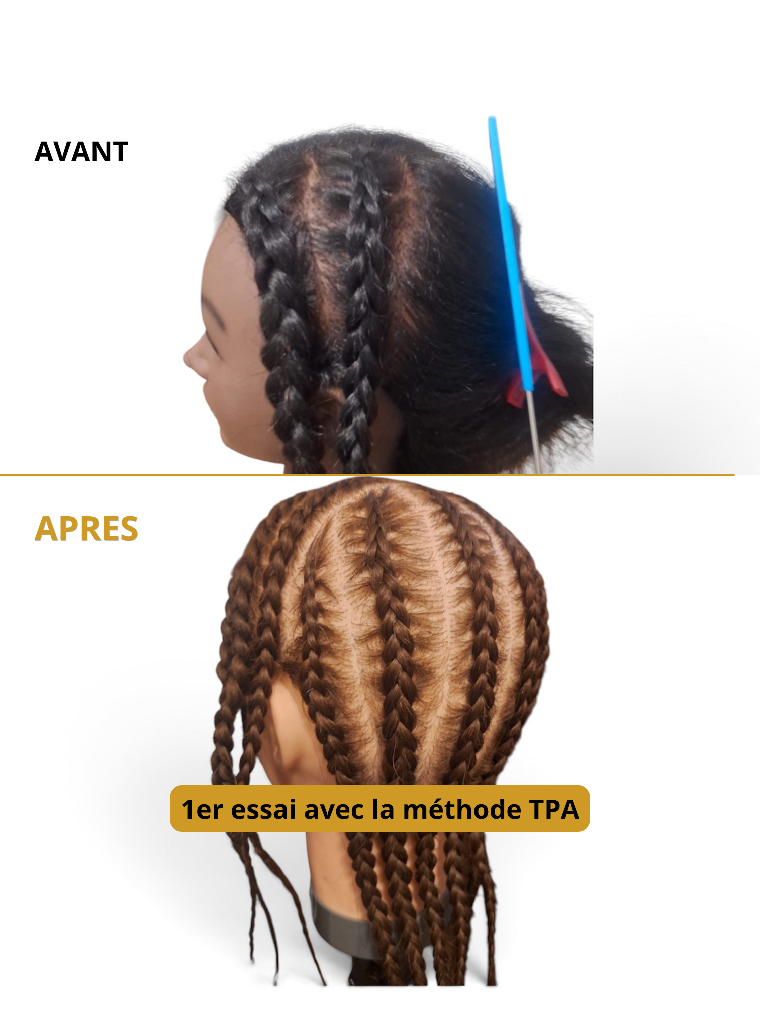 Avant après tresses